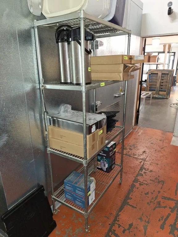 Wire 4 Tier Shelf on Wheels, 36"x18"x74"