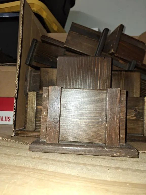 Assorted Bins of Wood Table Caddies