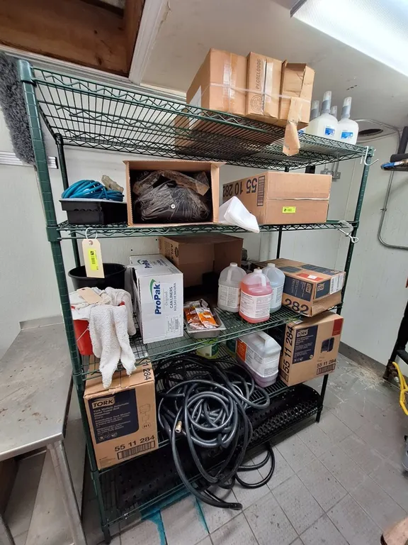 Assorted Contents, Towel Dispensers, Cleaning Supplies, More