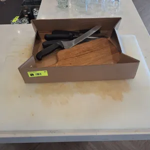 Assorted Cutting Boards and Knives