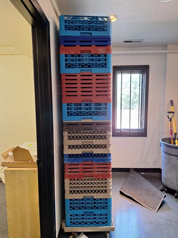 Stack of Glass Racks with Cart