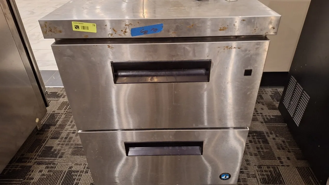 Hoshizaki 2 Drawer Undercounter Refrigerator on Wheels, Model UR27B-D2, 27"x30"x34"