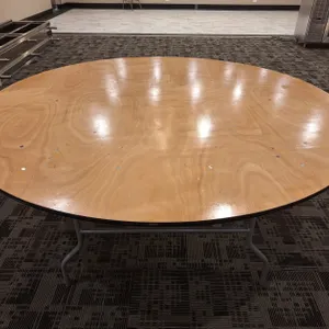 6 Wood Folding Tables, 72" Dia.