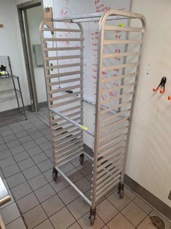 Aluminum Sheet Pan Rack on Wheels, 69"T