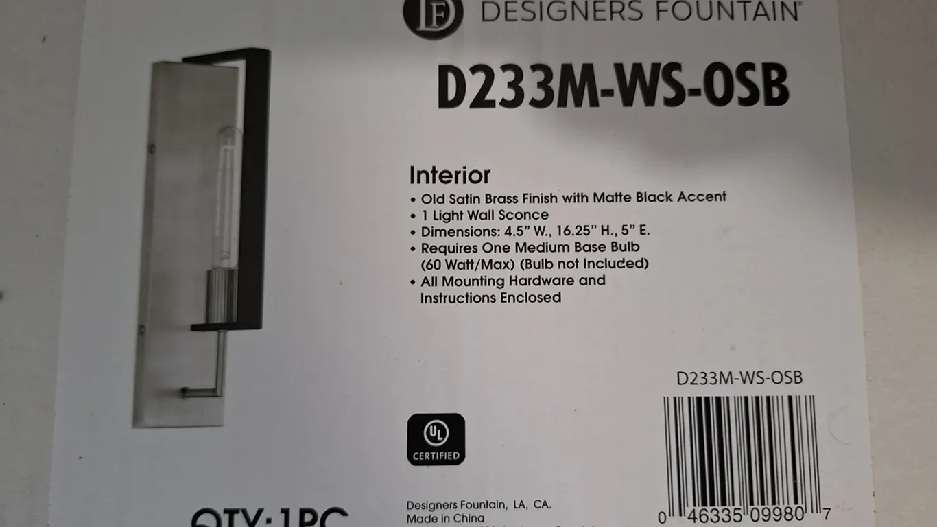 2 Designers Fountain Wall Lights