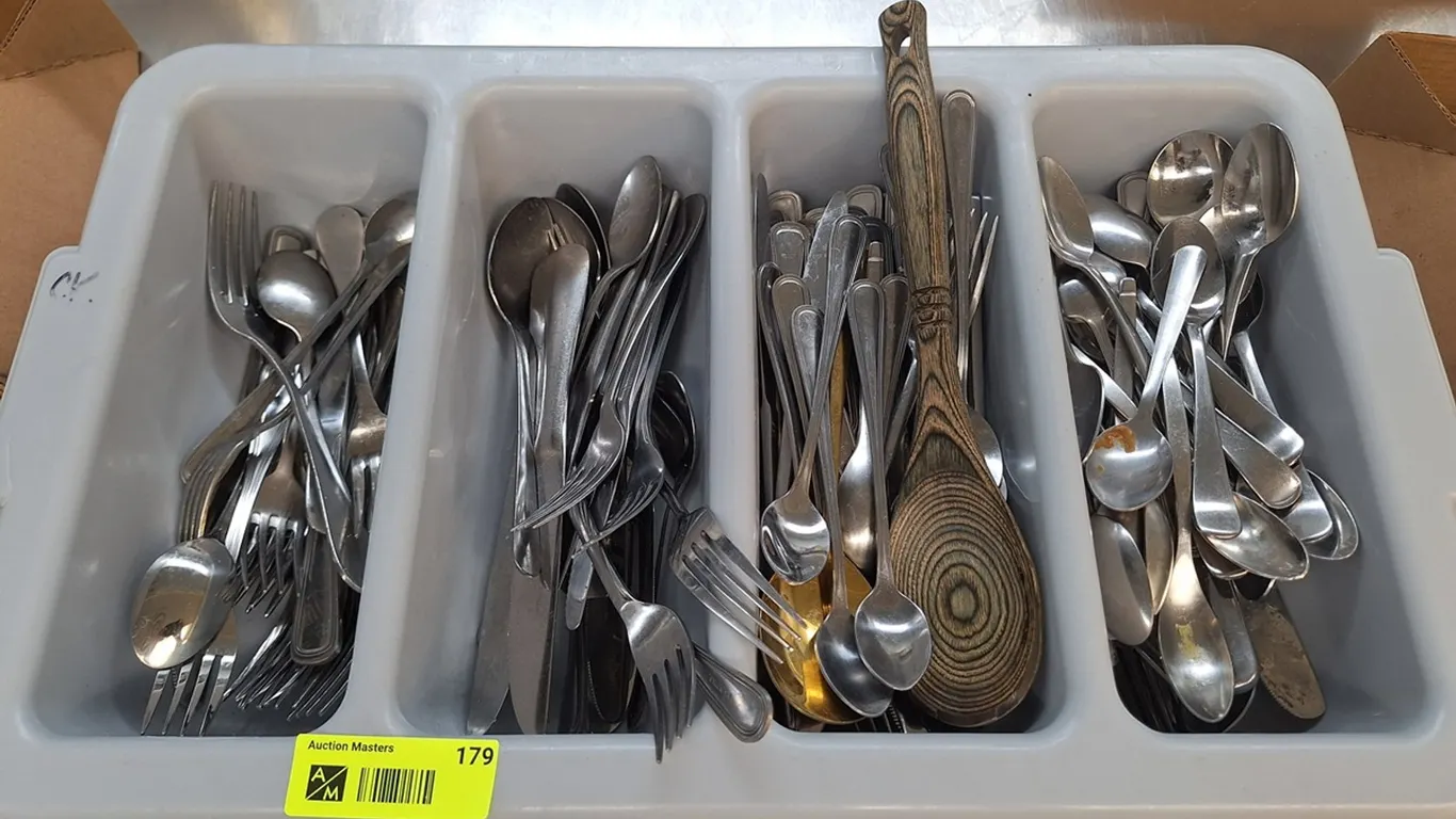 Assorted Silverware and Bins