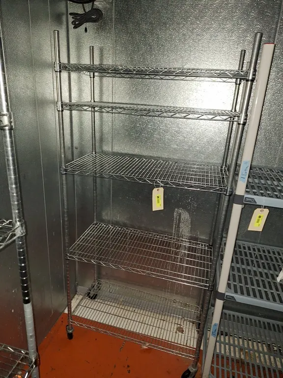 Wire 5 Tier Shelf on Wheels, 36"x18"x77"