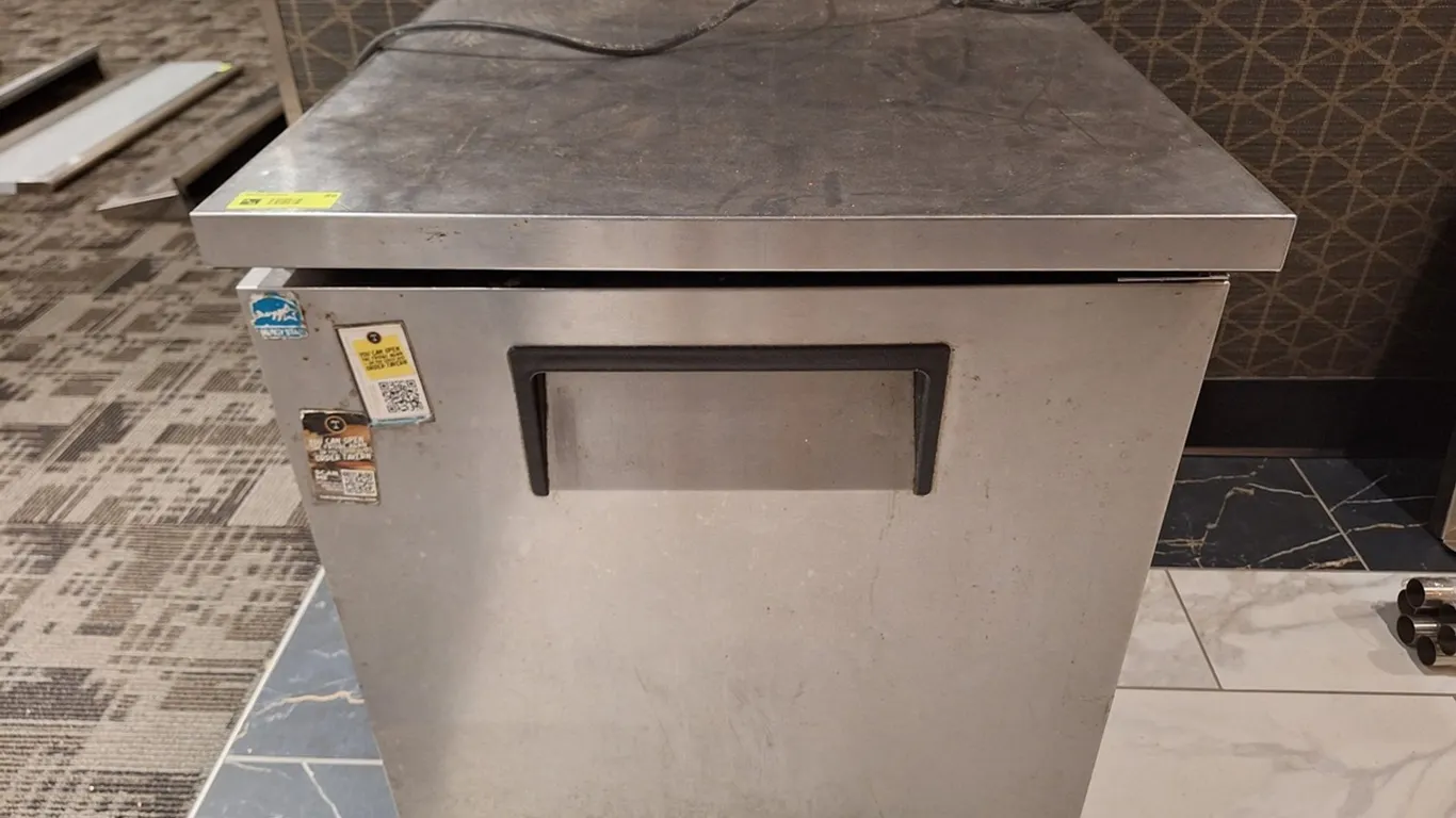 True Undercounter Refrigerator on Wheels, Model TUC-27-LP-HC, 27.5"x30"x32"