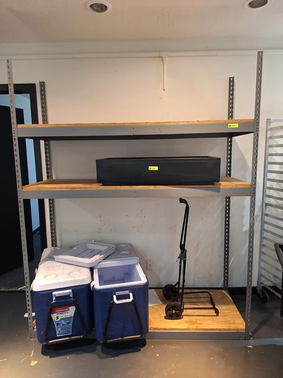 Wood/Metal 3 Tier Shelf, 69"x24"x84"