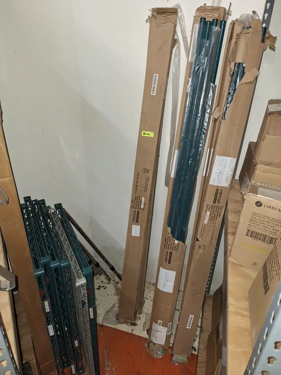Assorted Focus Wire Rack Components, Shelves and Poles