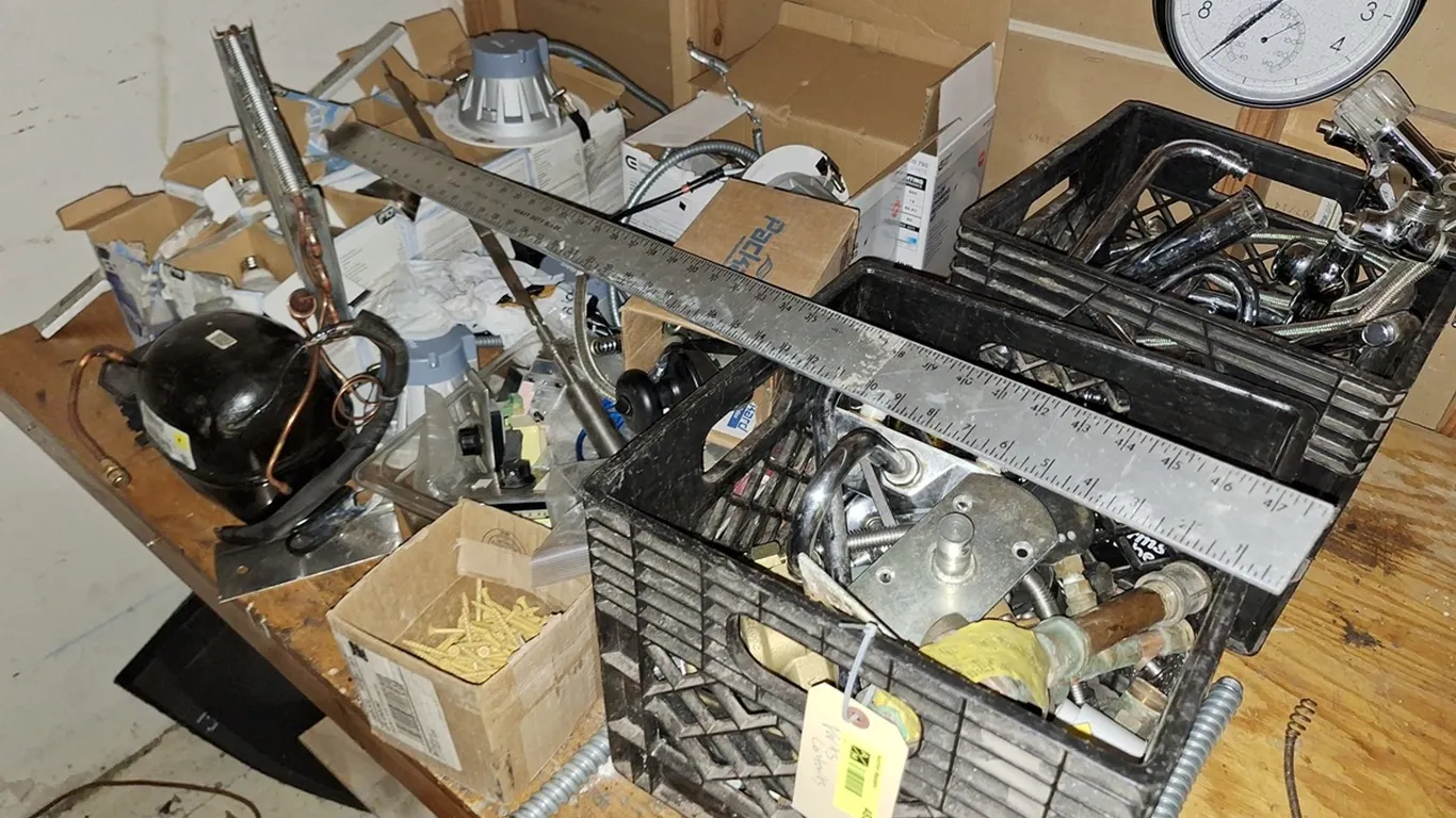 Assorted Parts on Work Bench