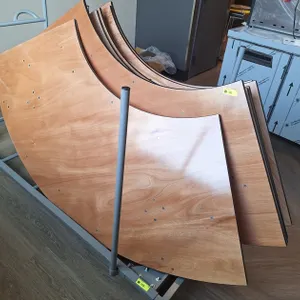 6 Wood Curved Folding Tables, 84"x30"