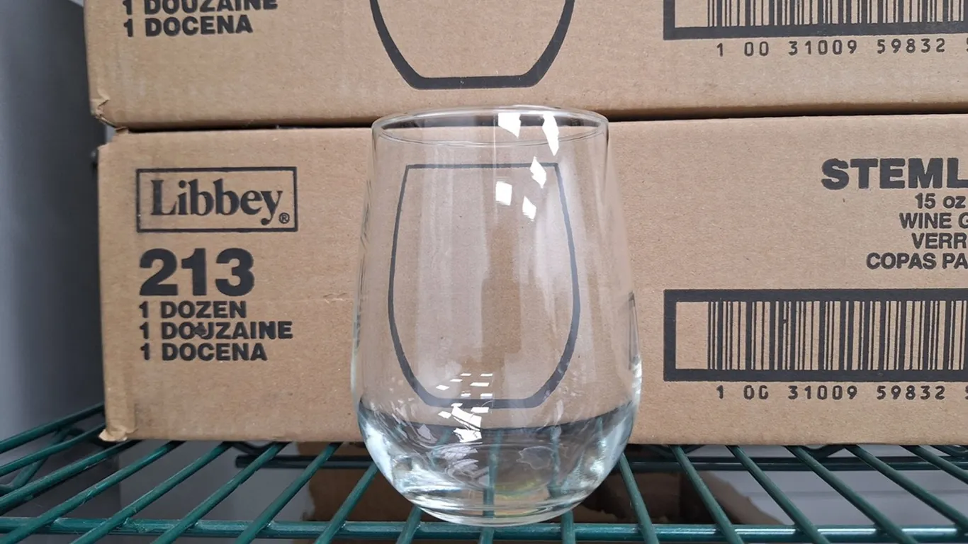 4 Boxes Libbey #213 Stemless Wine Glasses