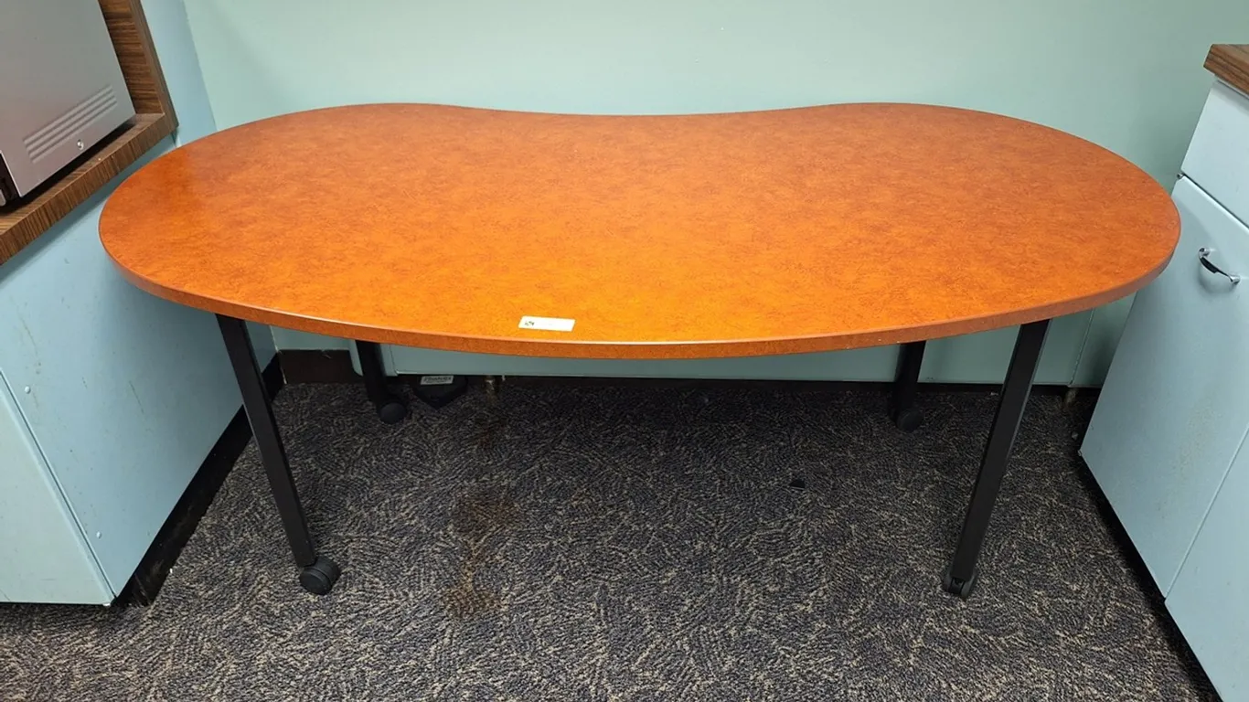 Wood Table on Wheels, 66"x32"x29"