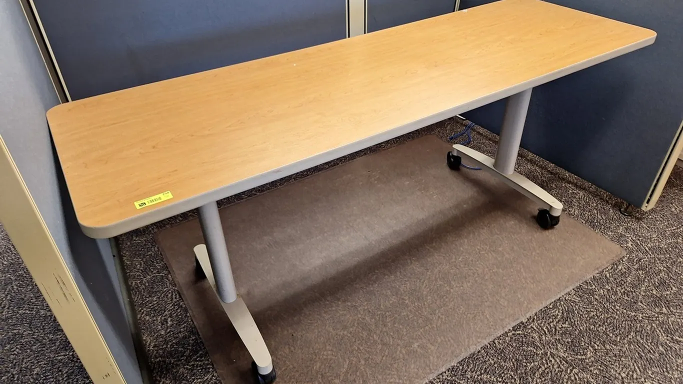 2 Office Tables on Wheels, 72"x24"x30"