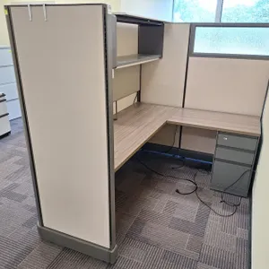 2 Workplace Cubicle System, 6'x5' Workspace, 67" Walls, Desks and Cabinets