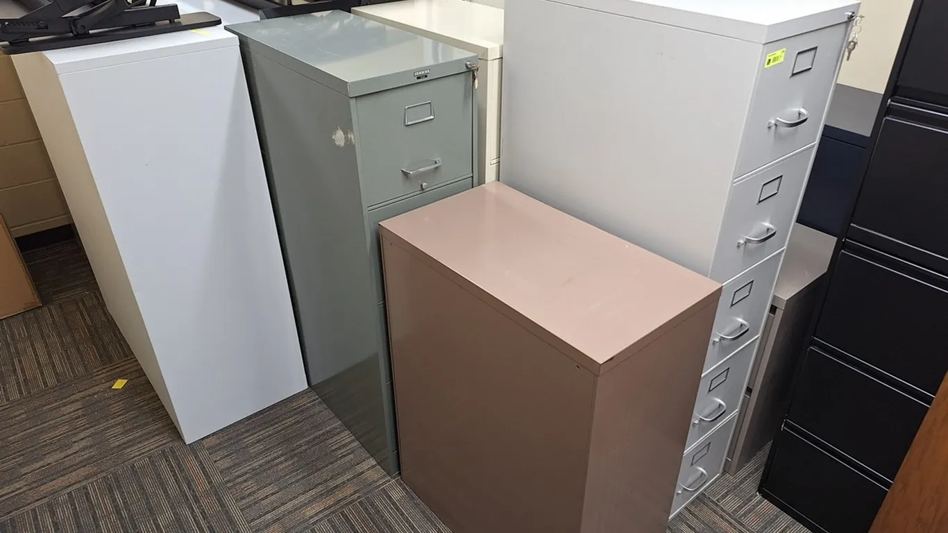 Assorted File Cabinets in Room