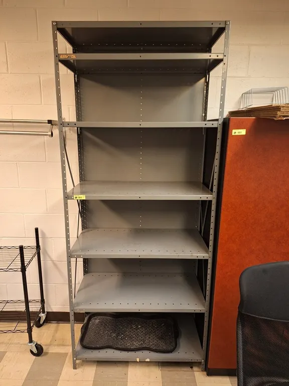 6 Metal Shelves, Assorted Widths, 85"H