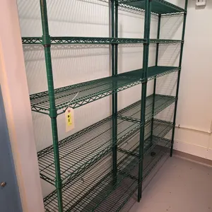 2- 4-Tier Green Wire Racks, 42"x14"x86"