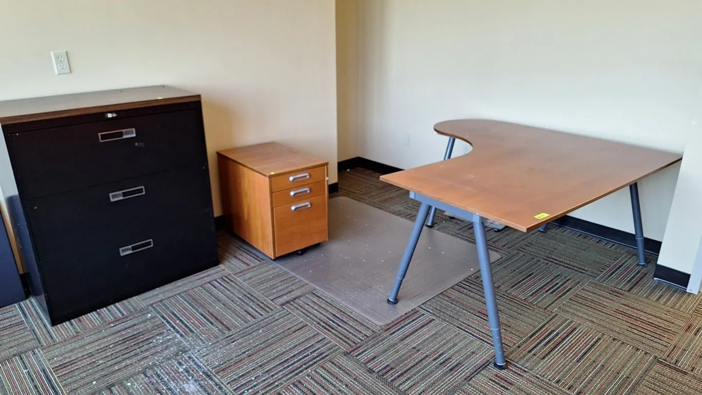 Contents, of Office- Desk, Rolling File Cabinet, 3-Drawer Lateral File Cabinet