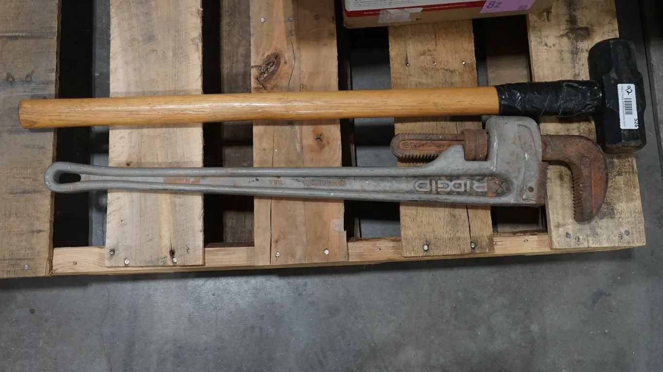 36" Ridgid Pipe Wrench & Sledge Hammer