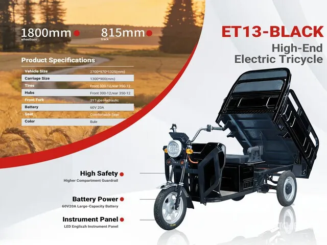 2026 ET13-BLACK Electric Mini Trike (Unused)
