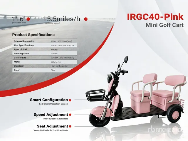 2026 MGC40-PINK 3 TT E-Trike Mini Scooter (Unused)