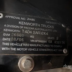 2006 Kenworth T404SAR 6x4 T/A Sleeper Truck Tractor