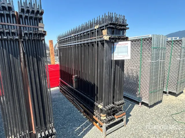 Quantity of (20) Canex 10 ft x 7 ft Powder Coated Wrought Iron Site Fence (Unused)