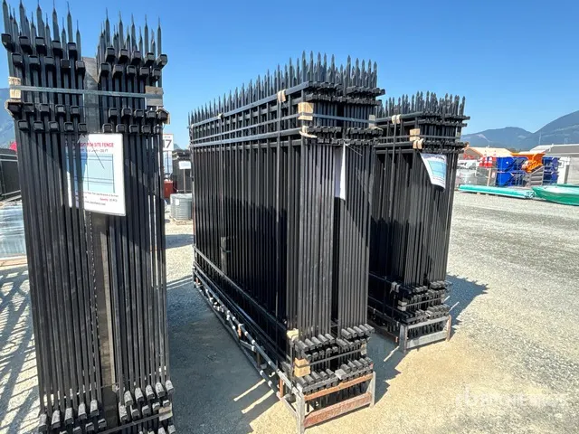 Quantity of (20) Canex 10 ft x 7 ft Powder Coated Wrought Iron Site Fence (Unused)
