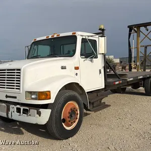 1998 International 4700 flatbed truck with crash attenuator