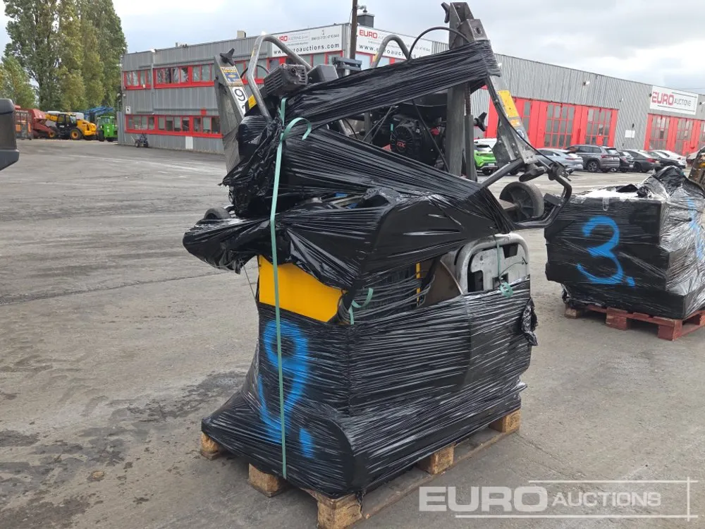 Pallet of Weber CF7 Compaction Plate, SwepacTR600 Power Trowel with set of Blades (2 of), MasterDH62 Dehumidifier