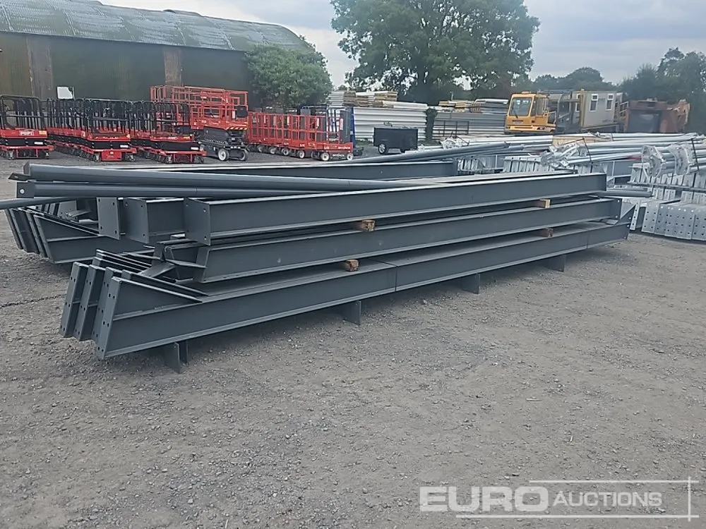 60 x 40x 16.5’ Steel Frame Building, 15 Degrees Roof Pitch, Purlin Cleats, Roof Bracing