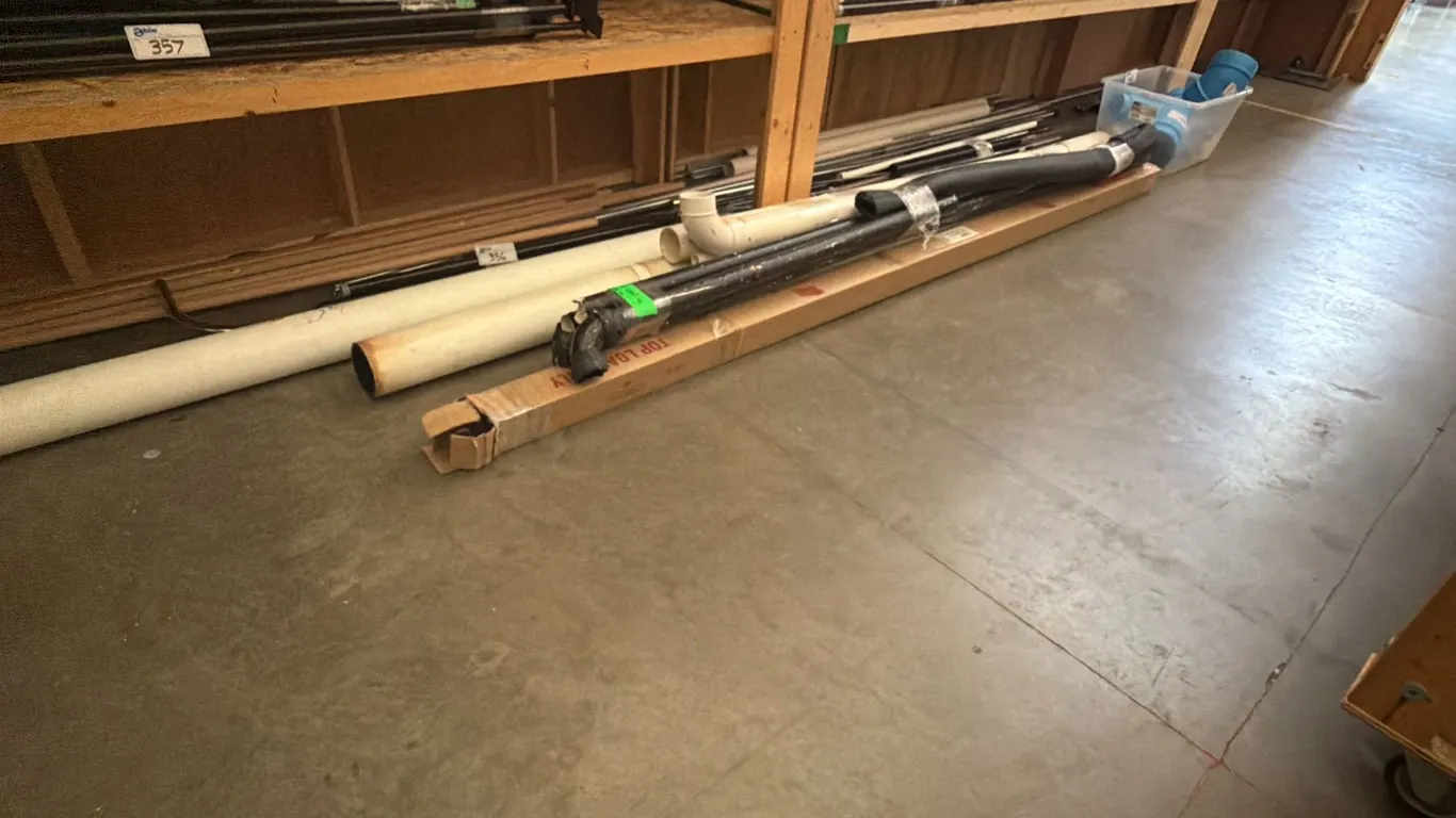 LARGE GROUP OF ASSORTED PIPE - PVC AND METAL PIPE