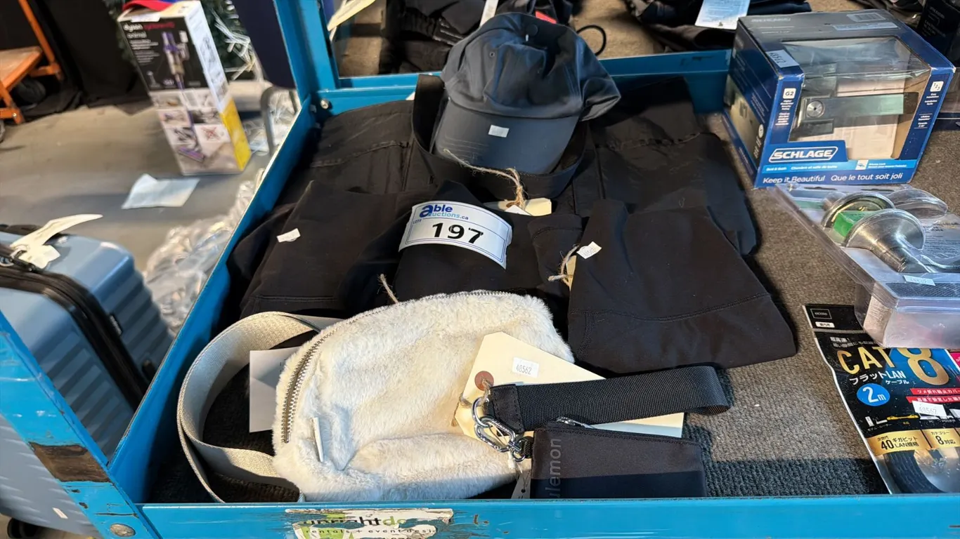 ASSORTED CLOTHING ITEMS & SMALL BAGS