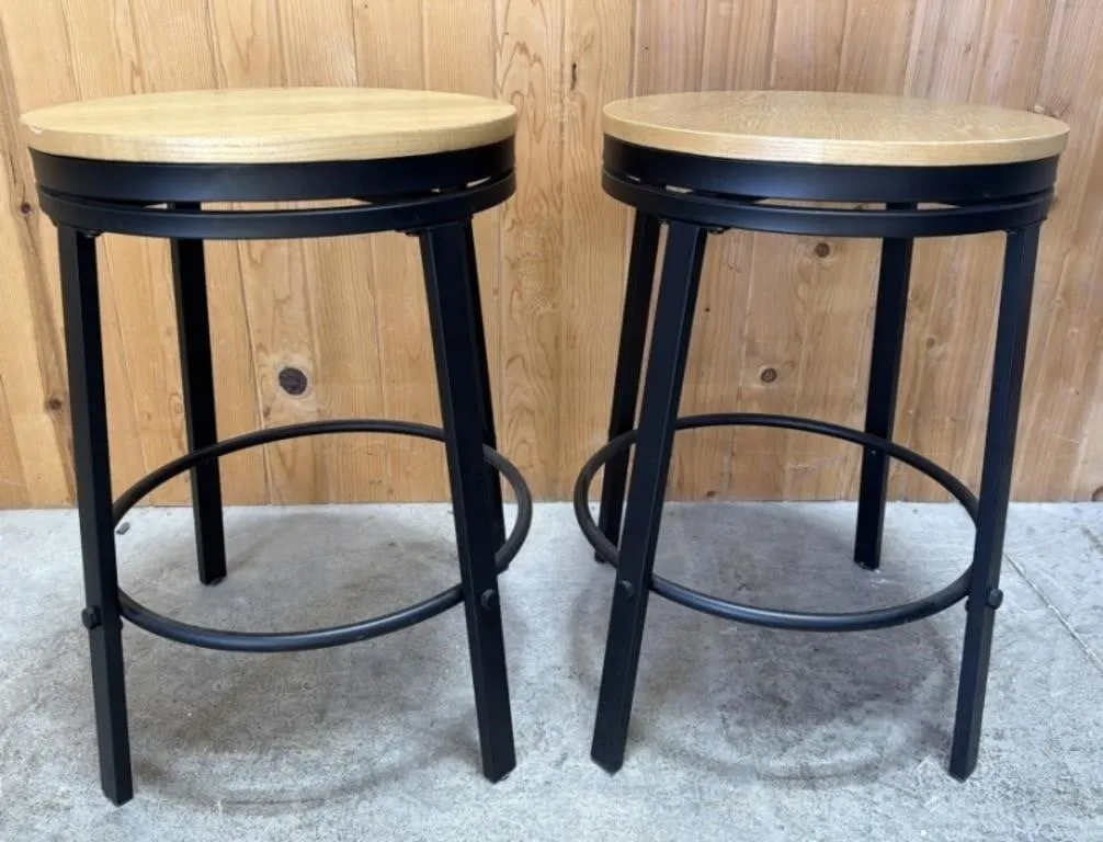 Pair of Swivel Top Bar Stools