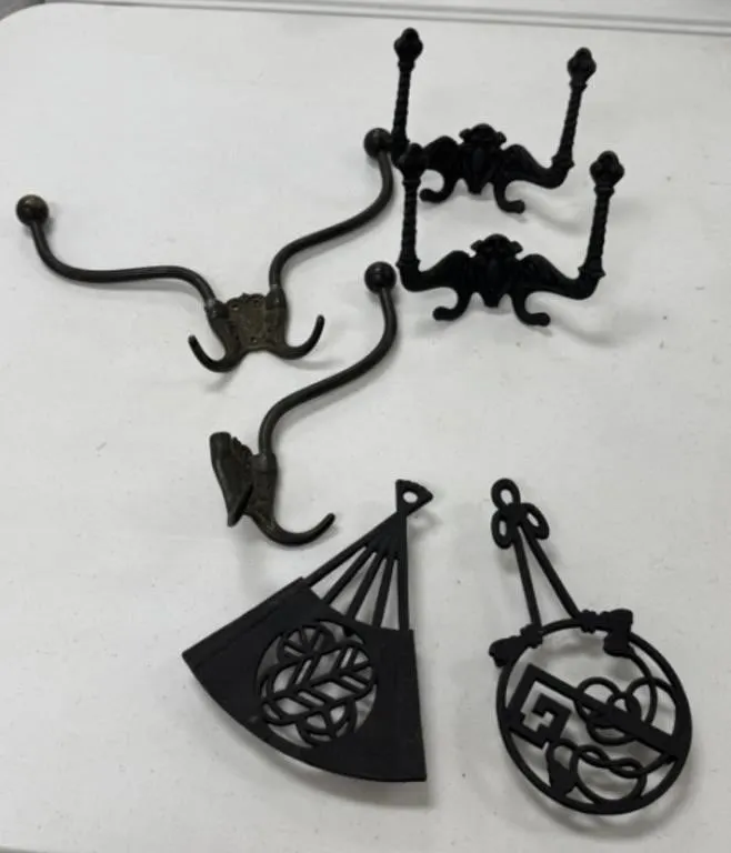 Iron Trivets and Coat Hooks