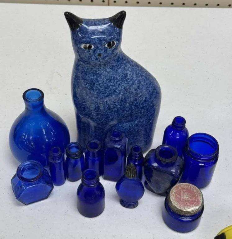 Cobalt Bottles and Dishes