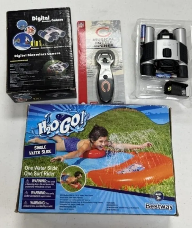 Binoculars and Water Slide