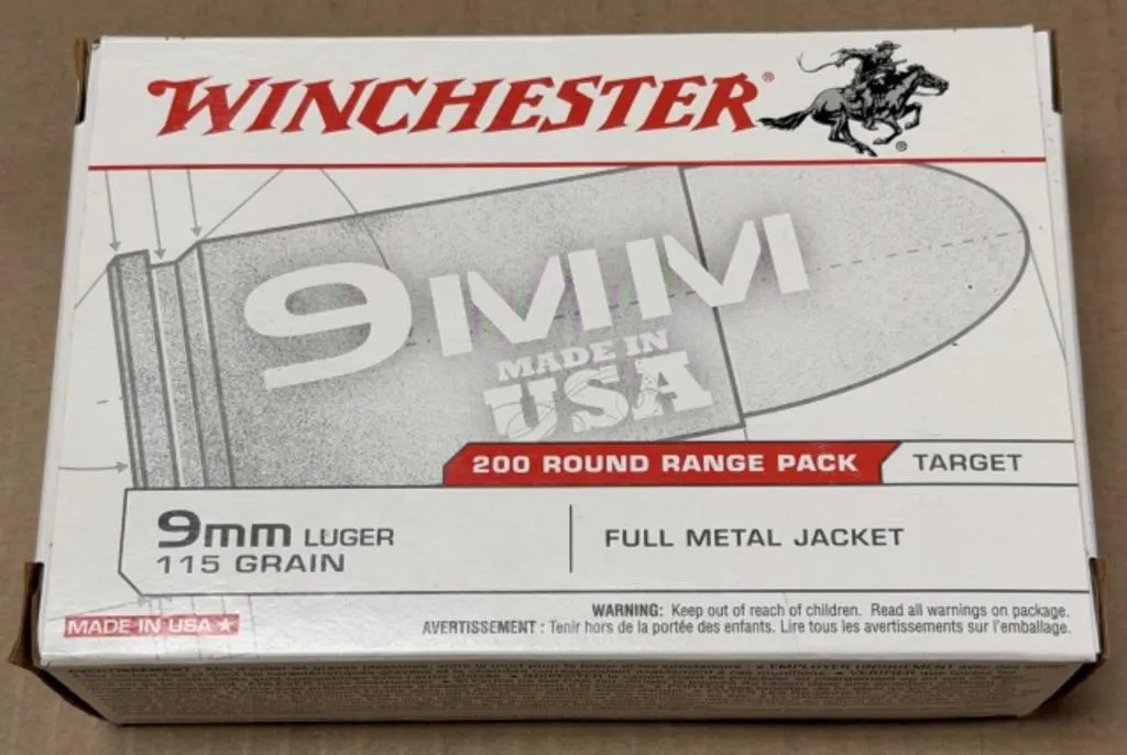 200 rnds Winchester 9mm Ammo
