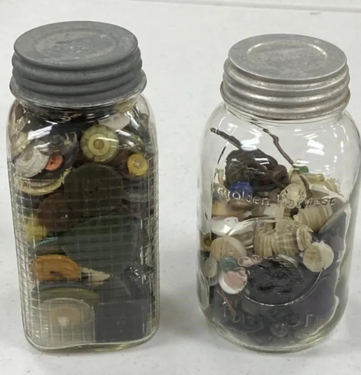 2 - Quart Jars of Buttons