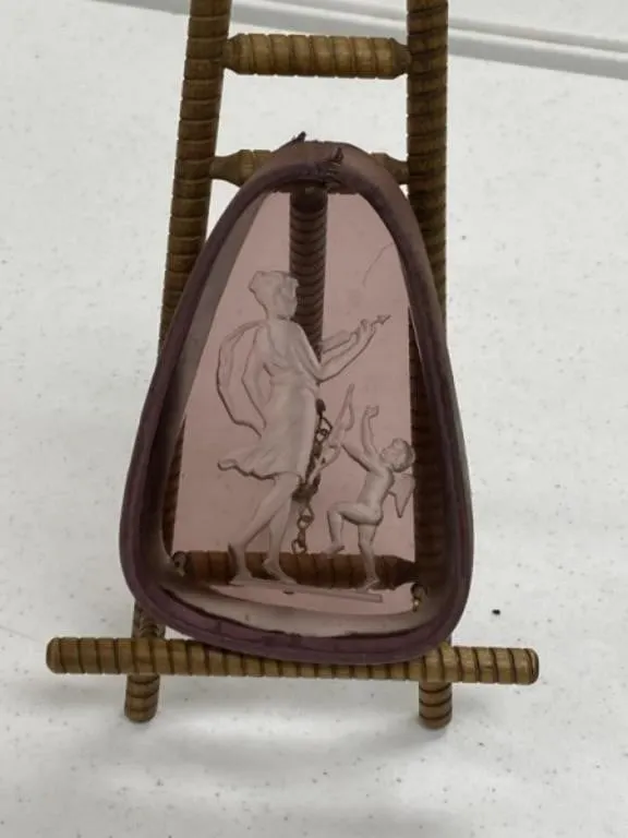 Art Deco Reversed Carved Glass