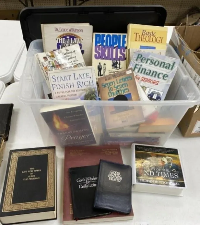 Tote Full of Books and Bibles