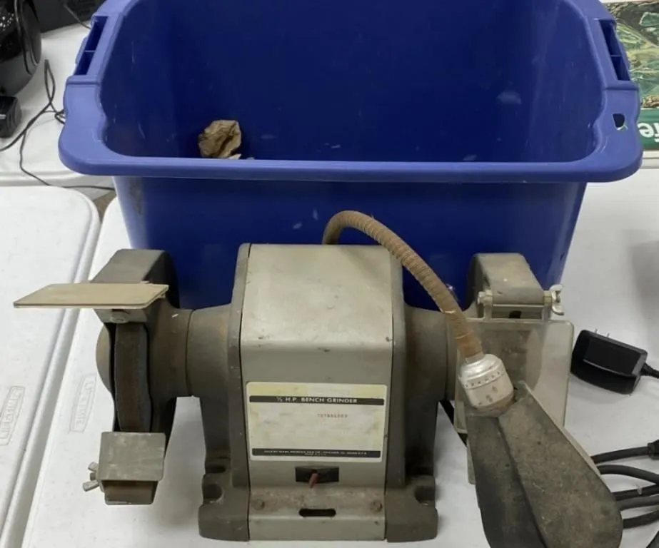 Bench Grinder in Tote