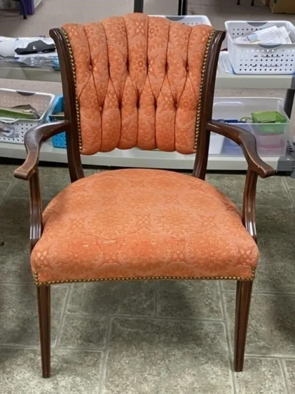 Upholstered Mahogany Arm Chair