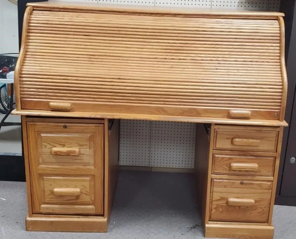 Oak Roll Top Desk