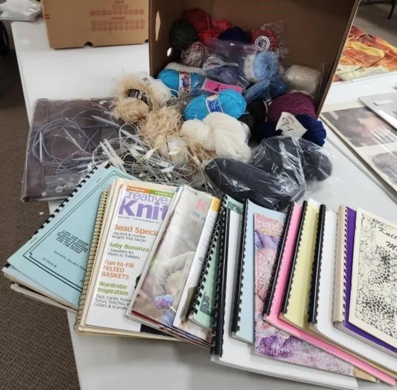 Box Full Knitting, Crochet, Yarn, Needles