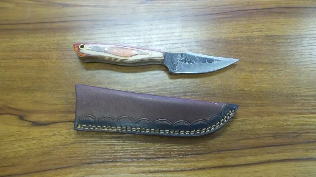 Custom Forged Steel Hunting Knife & Sheath