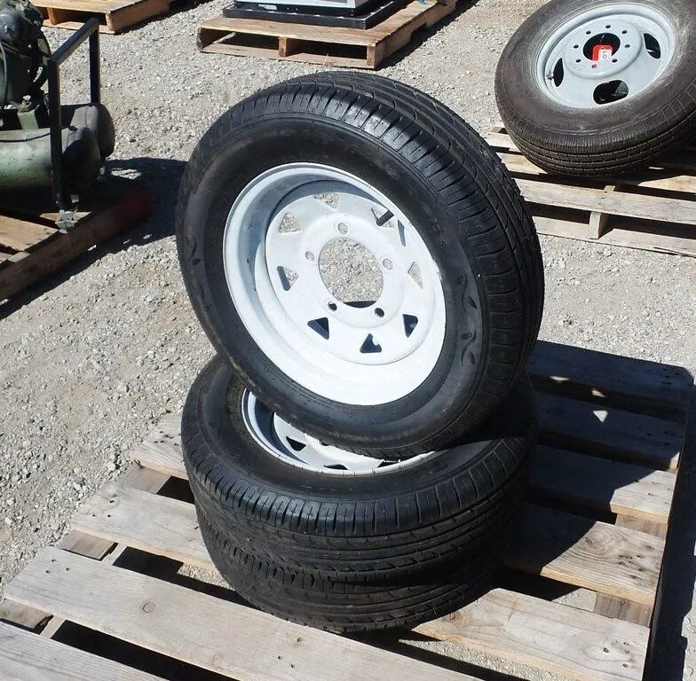 Pair 165/70R13 Tires w/ 5-Lug Wheels