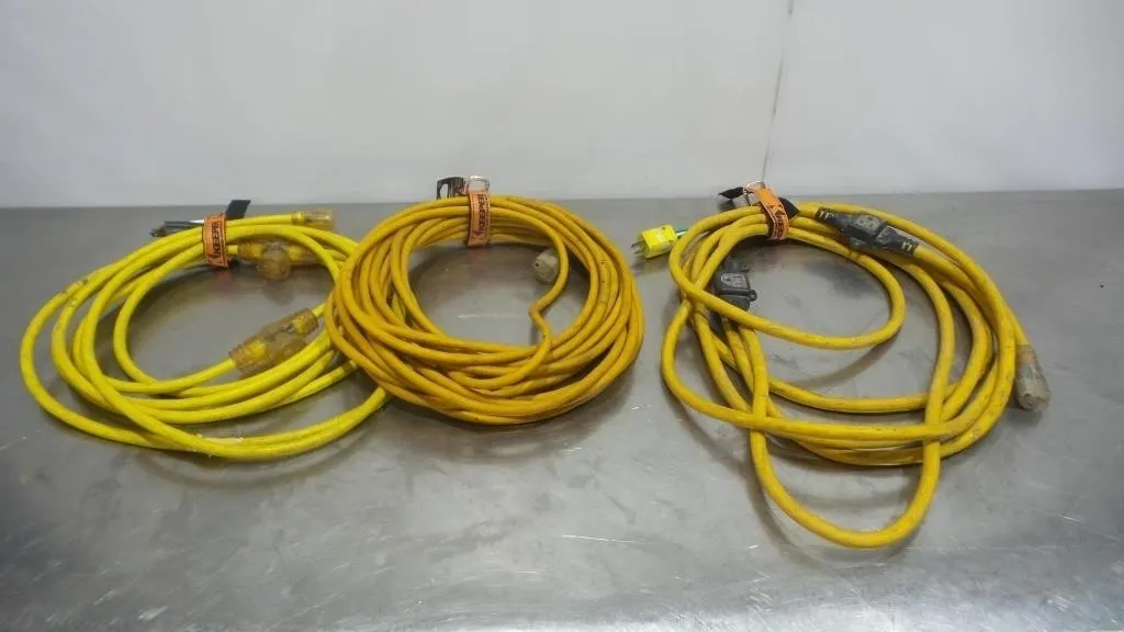 Lot of 3 Heavy-Duty Extension Cords